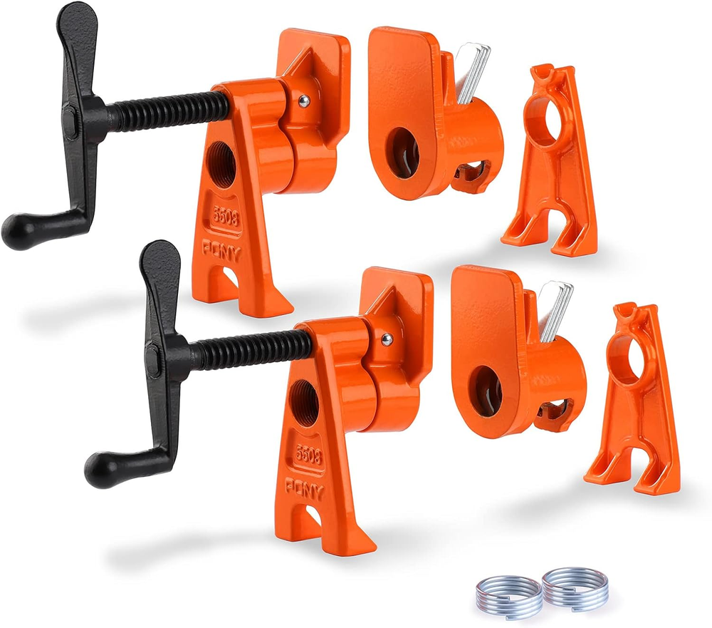 PRO 2-Pack Heavy-Duty Wood Gluing Pipe Clamp Fixture for 3/4 Inch Black Pipe