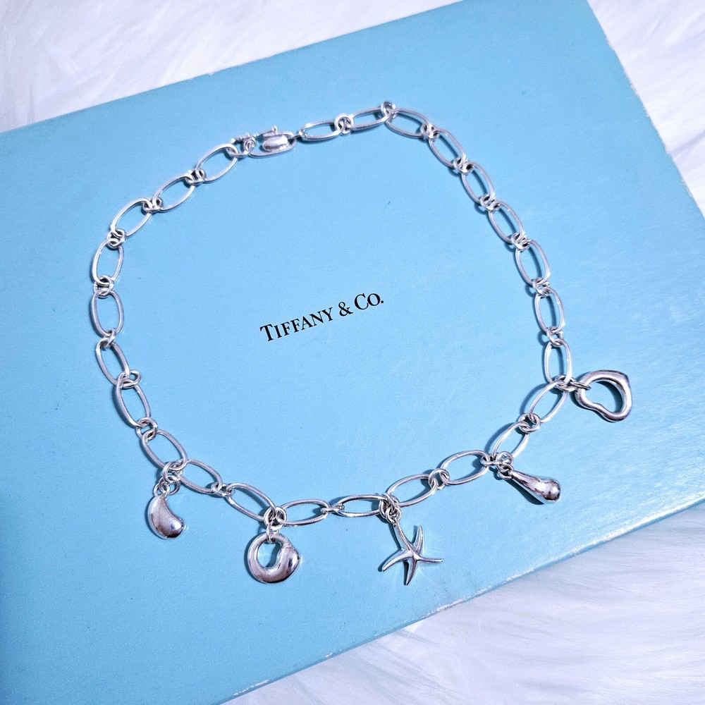 FLASH SALE 🩵 RARE Tiffany & Co. Elsa Peretti Iconic 5 Charms Silver Necklace-image