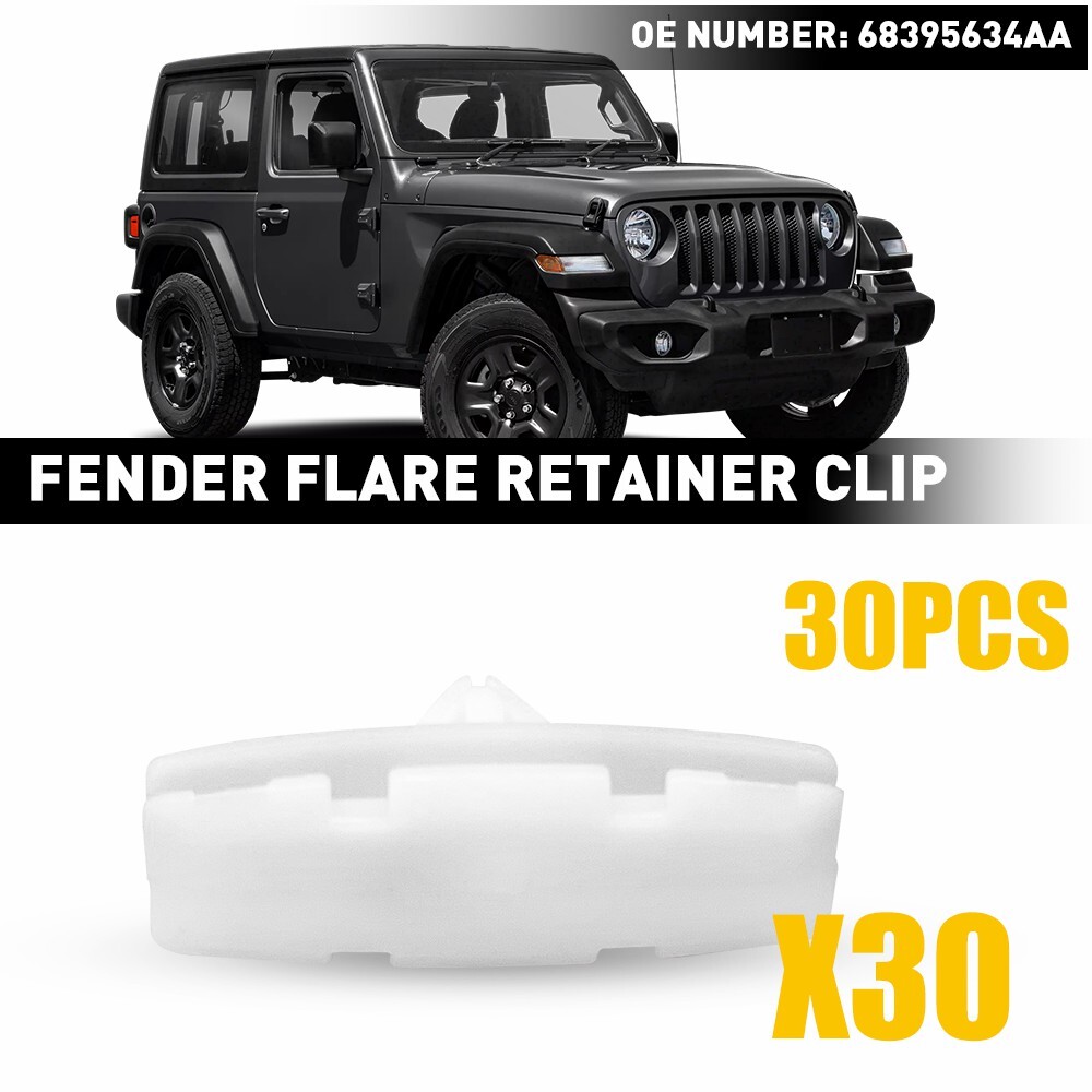 30pcs Fender Flare Clip Retainer for Jeep Wrangler Unlimited JK Rocker Moulding