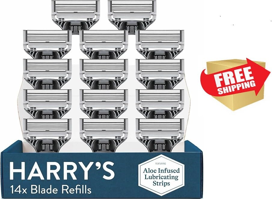 Harrys Razor Blade Refills for Men - 14 Premium Cartridges