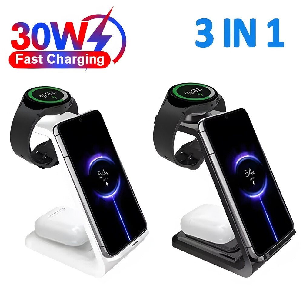 Wireless Charging Station for Samsung Portable 3 in 1 Fast Charger Galaxy Watch