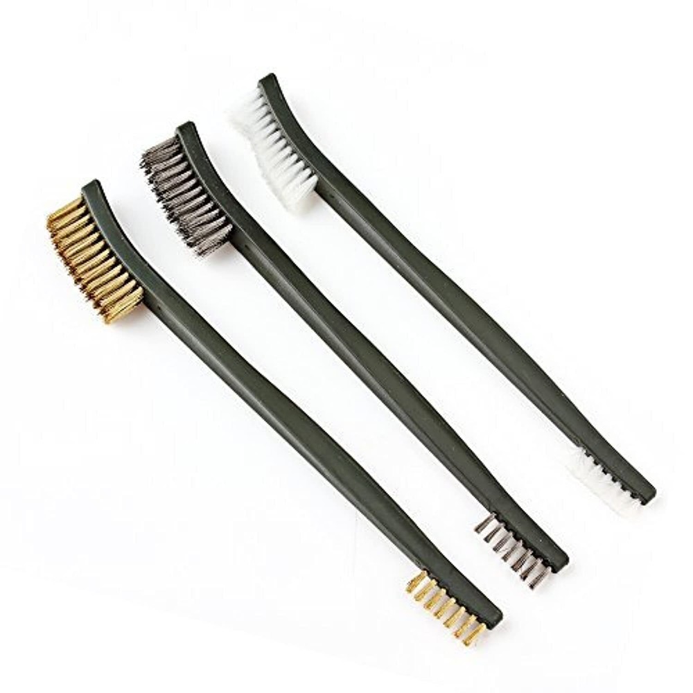 3pcs Mini Wire Brush Set for Rust Paint Metal Cleaning and Welding Slag Removal
