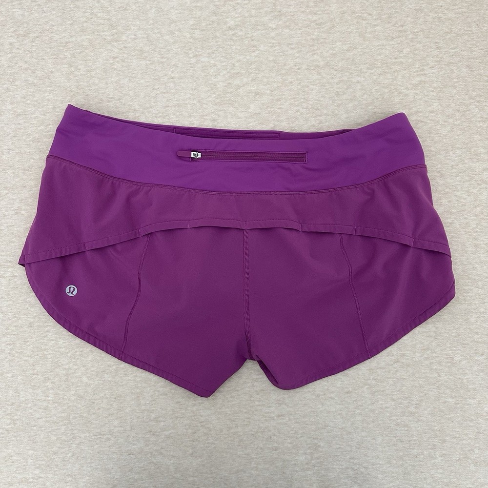 Lululemon Speed Up Shorts Women’s Size 8 Purple Polyester Running Lined Athletic