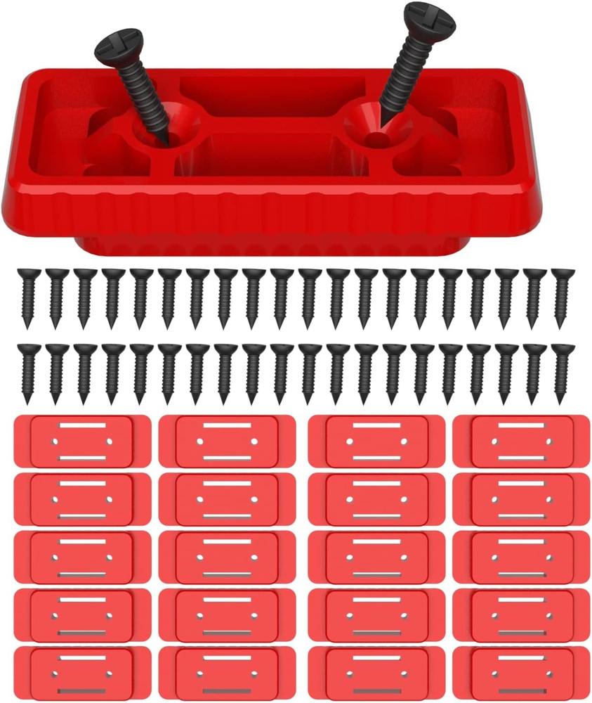 20Pcs Red Mounting Feet for Milwaukee Packout System, Secure and Durable Mounting Solution