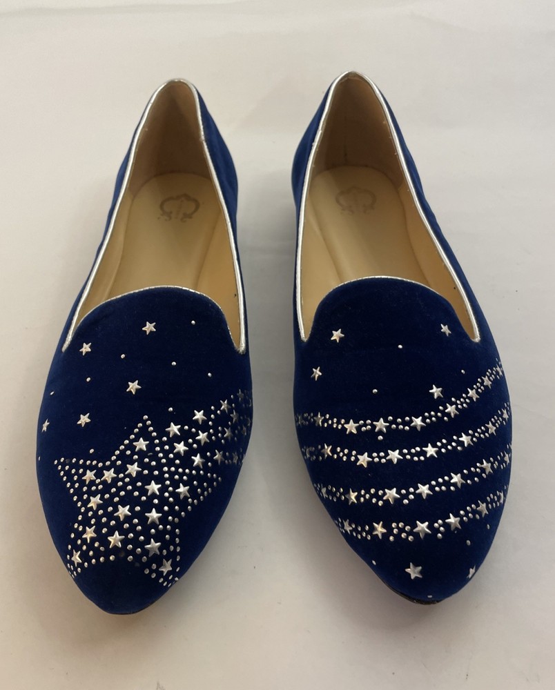 C. Wonder | Cassandra Velvet Star Flat Blue Loafers size 9.5 W
