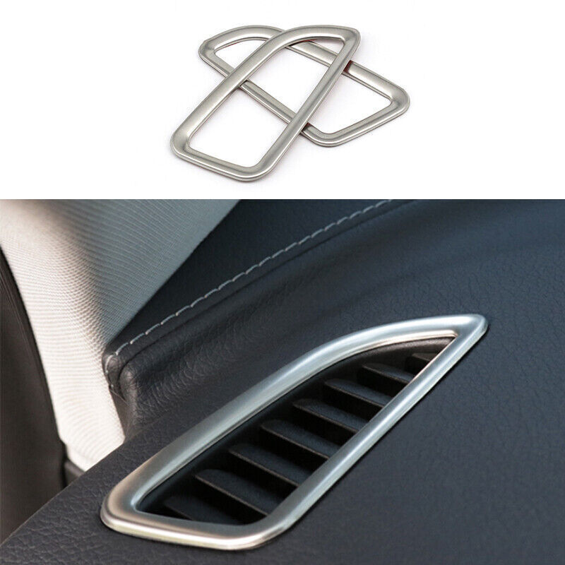 For Benz C-Class 2015-2021 Silver Steel Dashboard Side Vent Overlay Cover 2PCS