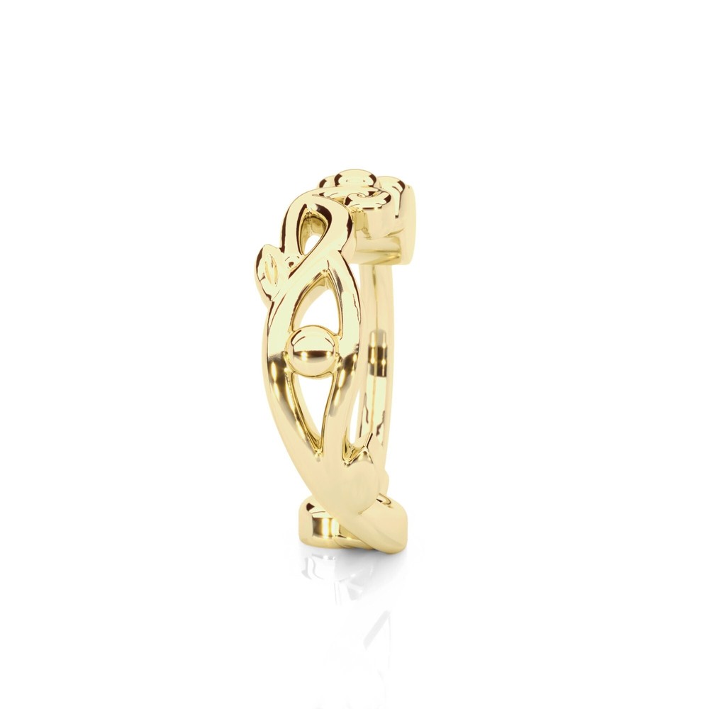 14K Yellow Gold Leaf Cartilage Clicker Earring 18g Helix Hoop Piercing for Women