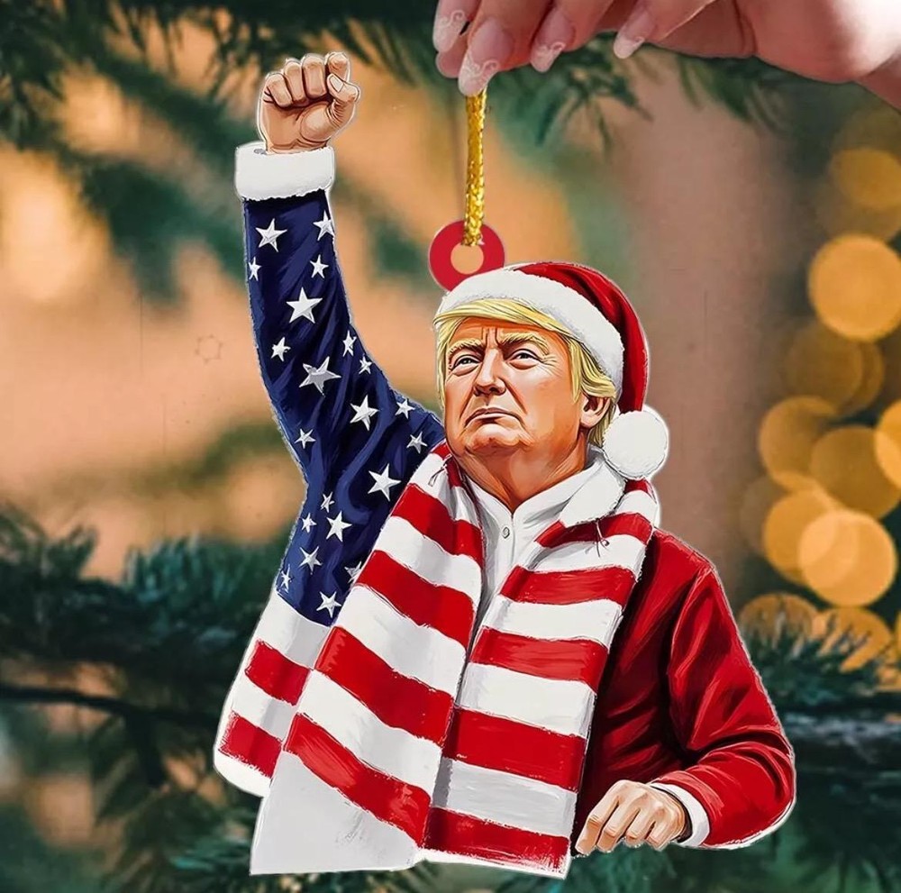 Patiotic Donald Trump 2024 Christmas ornament - Acrylic Tree Decor  Holiday Gift