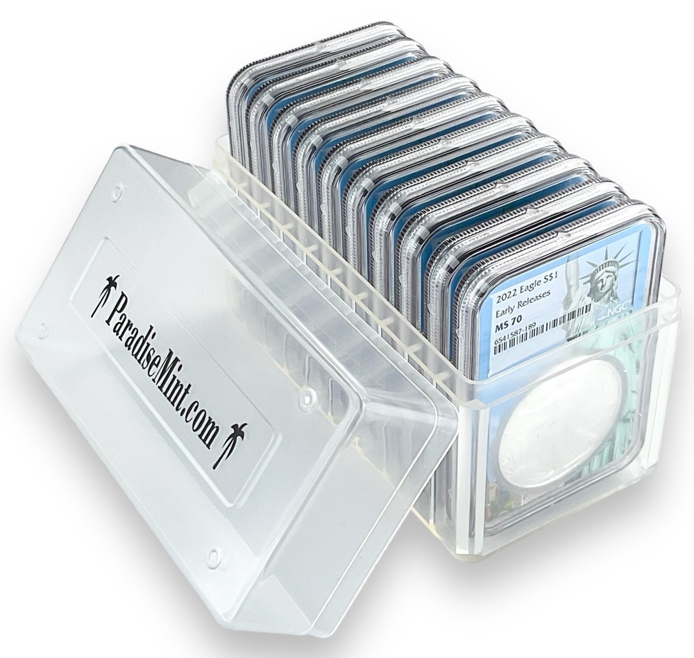 2022 1oz Silver Eagle NGC MS70 ER - Statue Of Liberty Core 10 Pack w/Clear Case