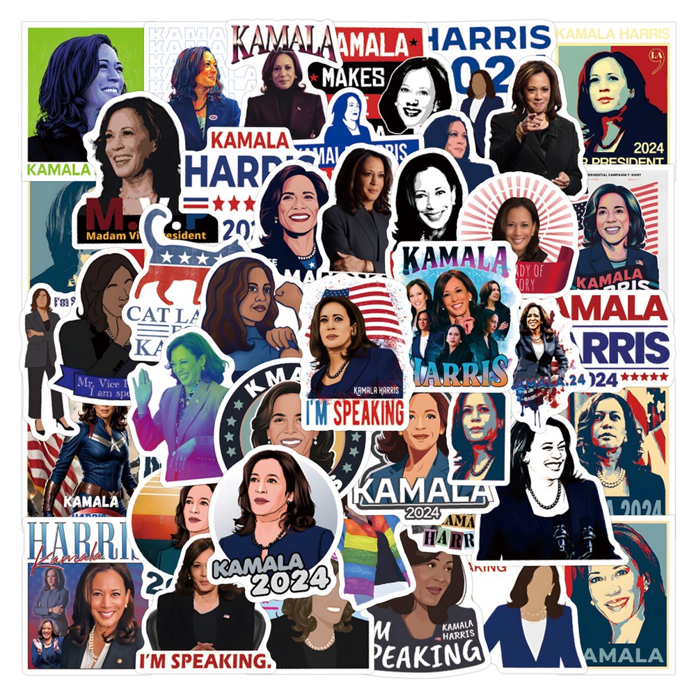 110Pcs Kamala Harris Stickers for Phone Case water bottles laptop Waterproof