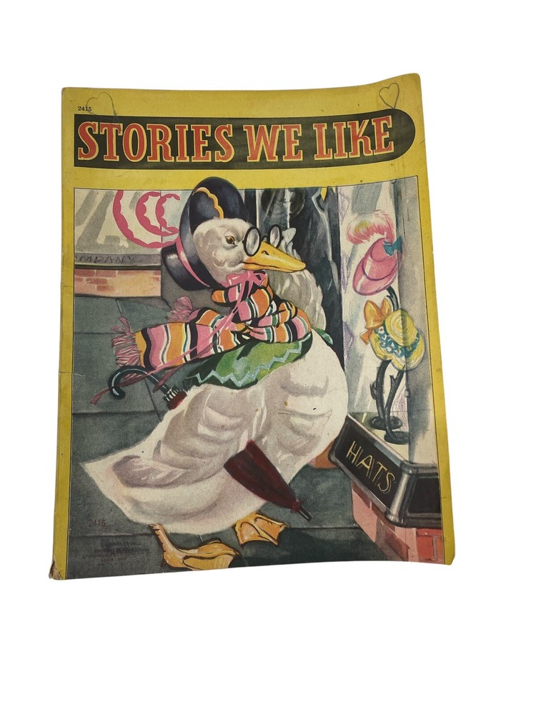 1942 Childrens Stories We Like Coloring Book Madsen Cover Illustrated Paperback