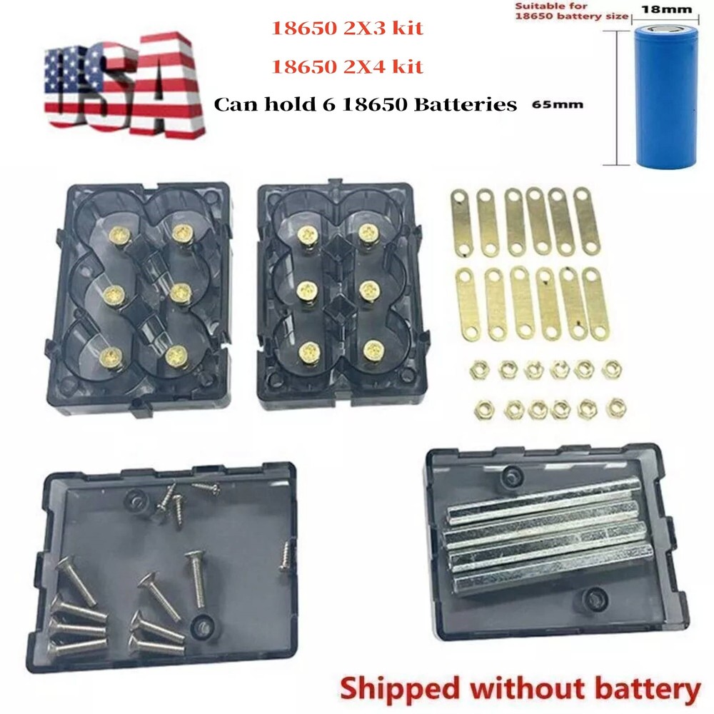 1Set 12V 24V 48V DIY Spliceable Solderless 18650/21700 Battery Box Holder US SAU