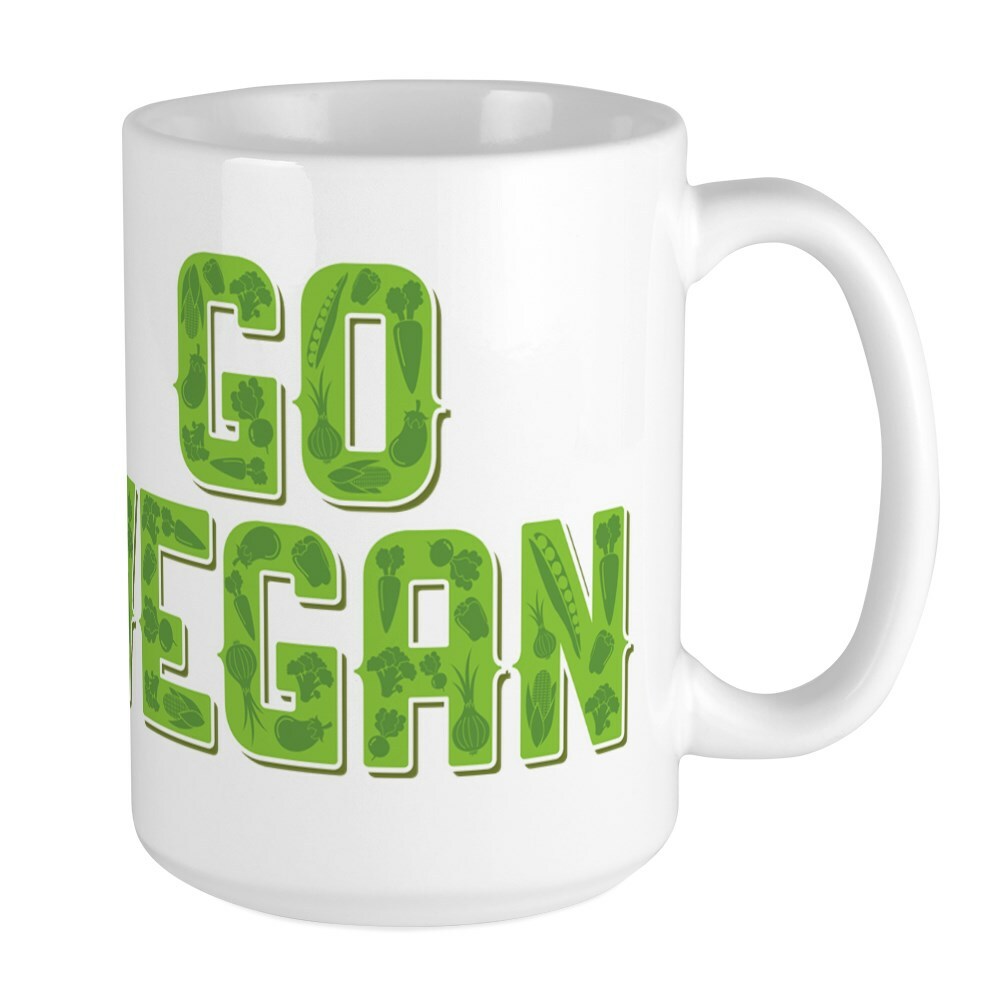 CafePress Go Vegan Coffee Mug, Large 15 oz. White Coffee Cup (253155166)