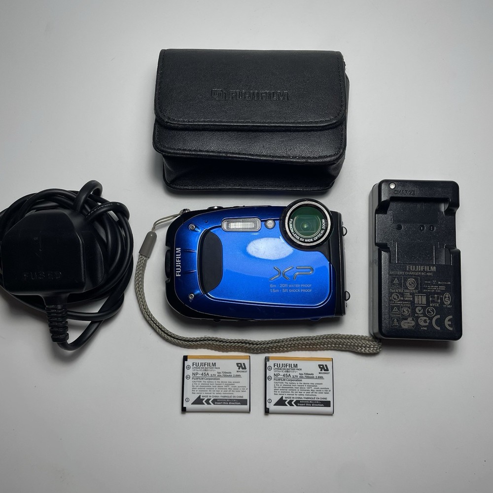 Fujifilm FinePix XP60 16MP Waterproof Camera Bundle with Charger 2 Batteries and Case  