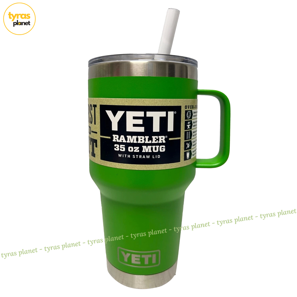 YETI Rambler 35 oz Straw Lid Laser Engraved Chartreuse Stainless Steel Tumbler
