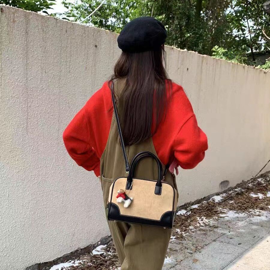 Suede Suede Handbag Shoulder Bag Crossbody Bag Premium Sense