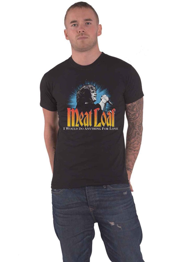 Meat Loaf Anything for Love Official Live Concert Black T-Shirt for Men