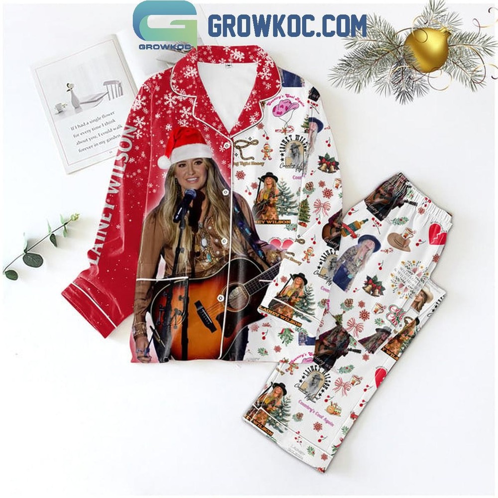 Lainey Wilson Countrys Cool Again Festive Christmas Pajama Set