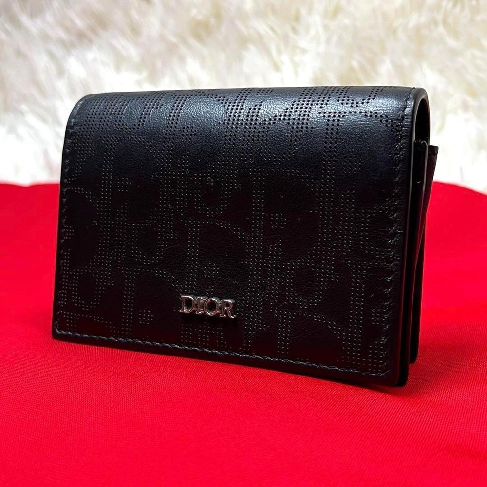 Christian Dior Olive Leather Galaxy Mini Wallet Pre-Owned