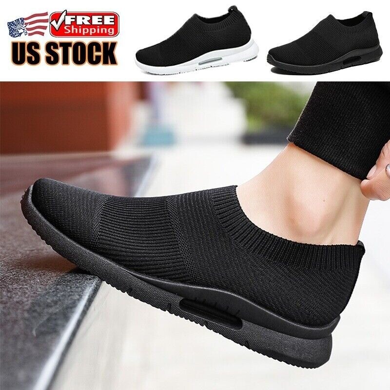 Slip On Casual Shoes Men's Outdoor Athletic Sneakers Running Walking Tennis Gym