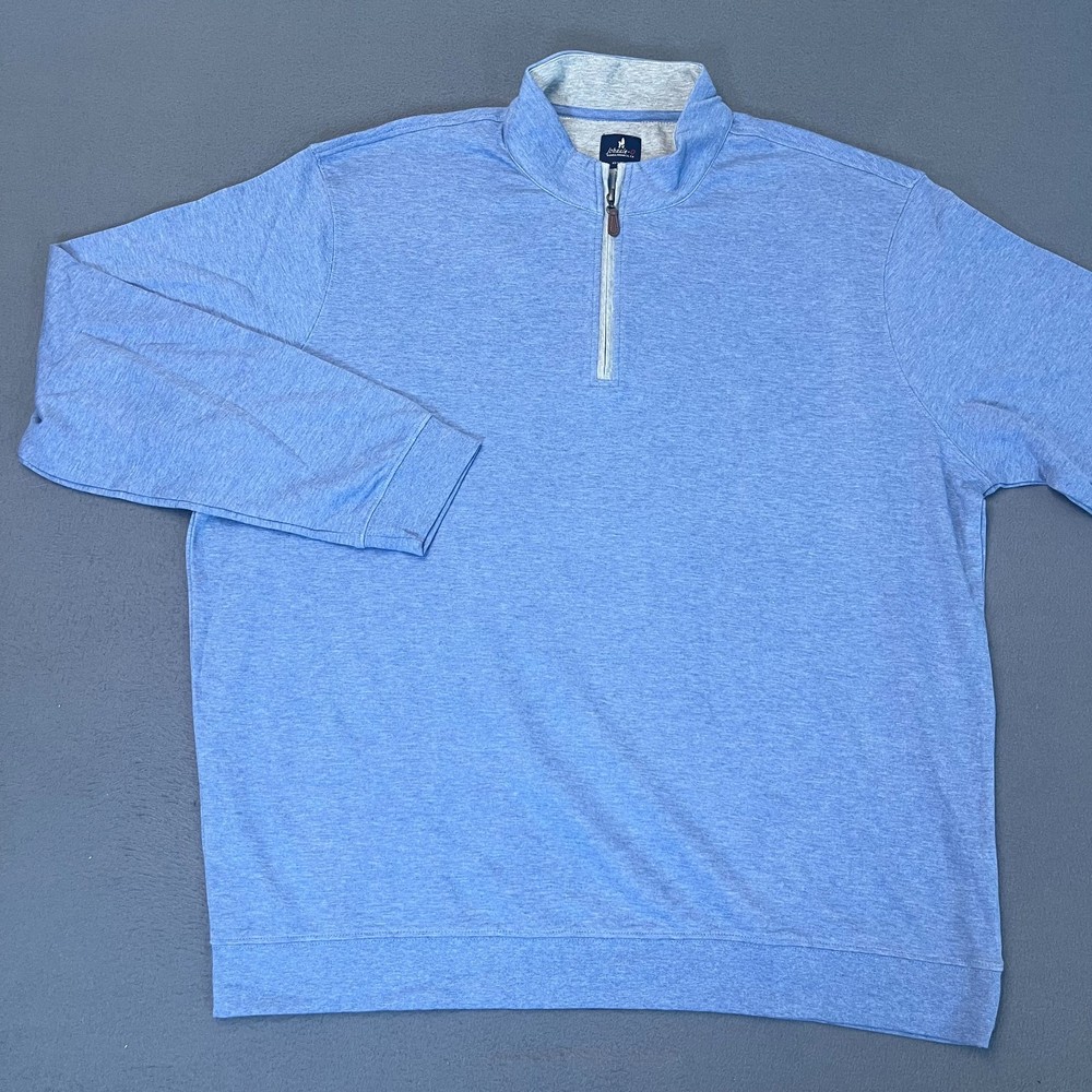Johnnie-O Mens Sz 2XL Sully 1/4 Zip Pullover Wrinkle Resistant Laguna Blue Modal
