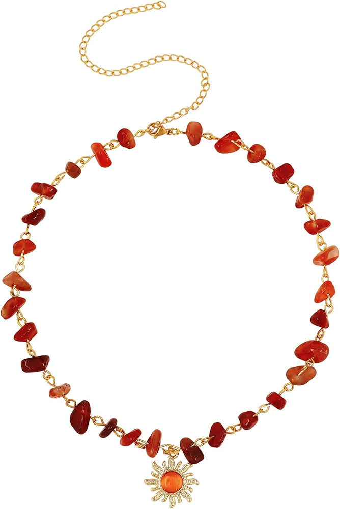 Boho Hippie Sun Necklace, Crystal Choker Necklace, Boho Necklace, Hippie Necklac