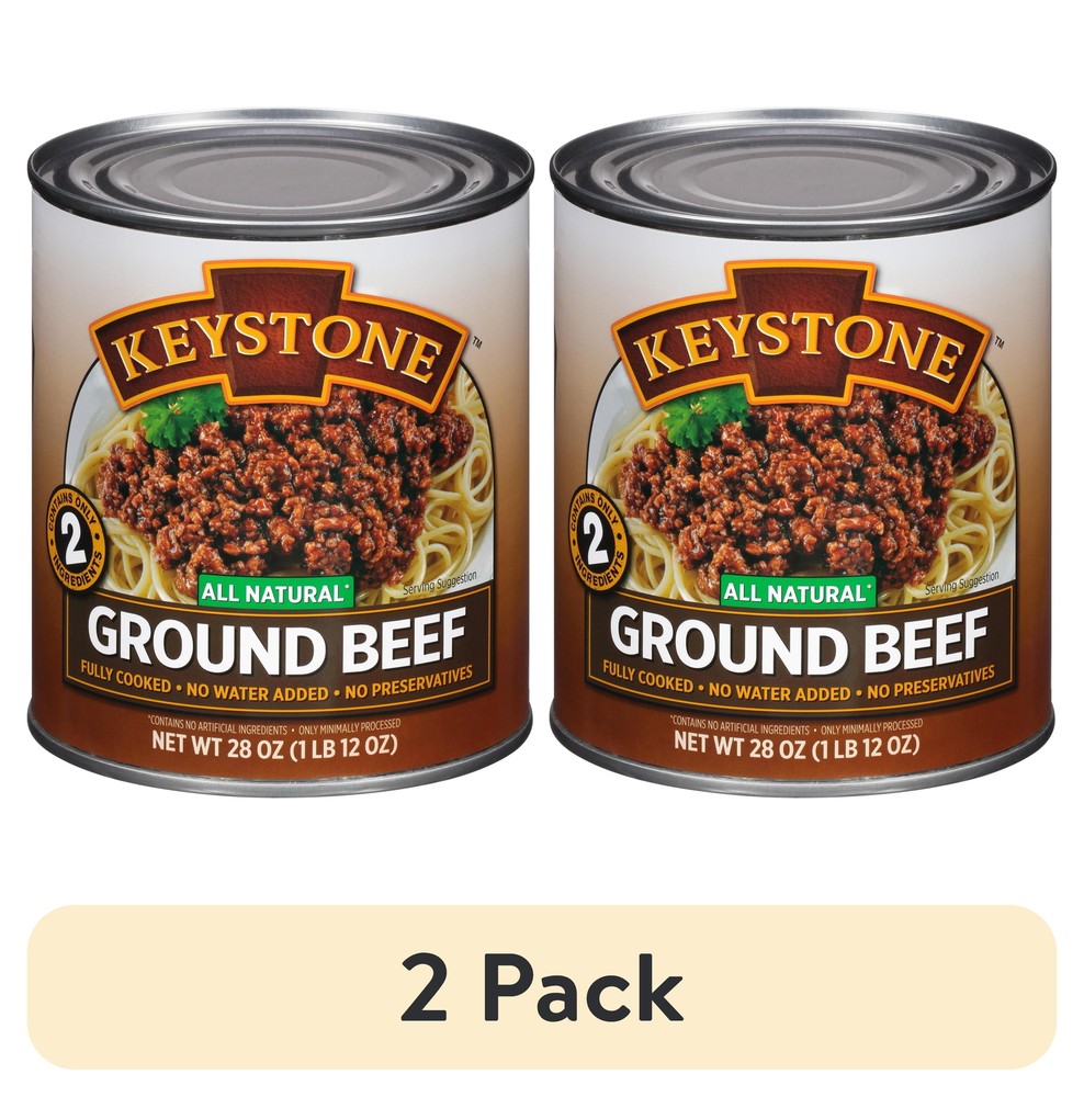 (2 pack) Keystone All Natural Ground Beef, 28 oz Can