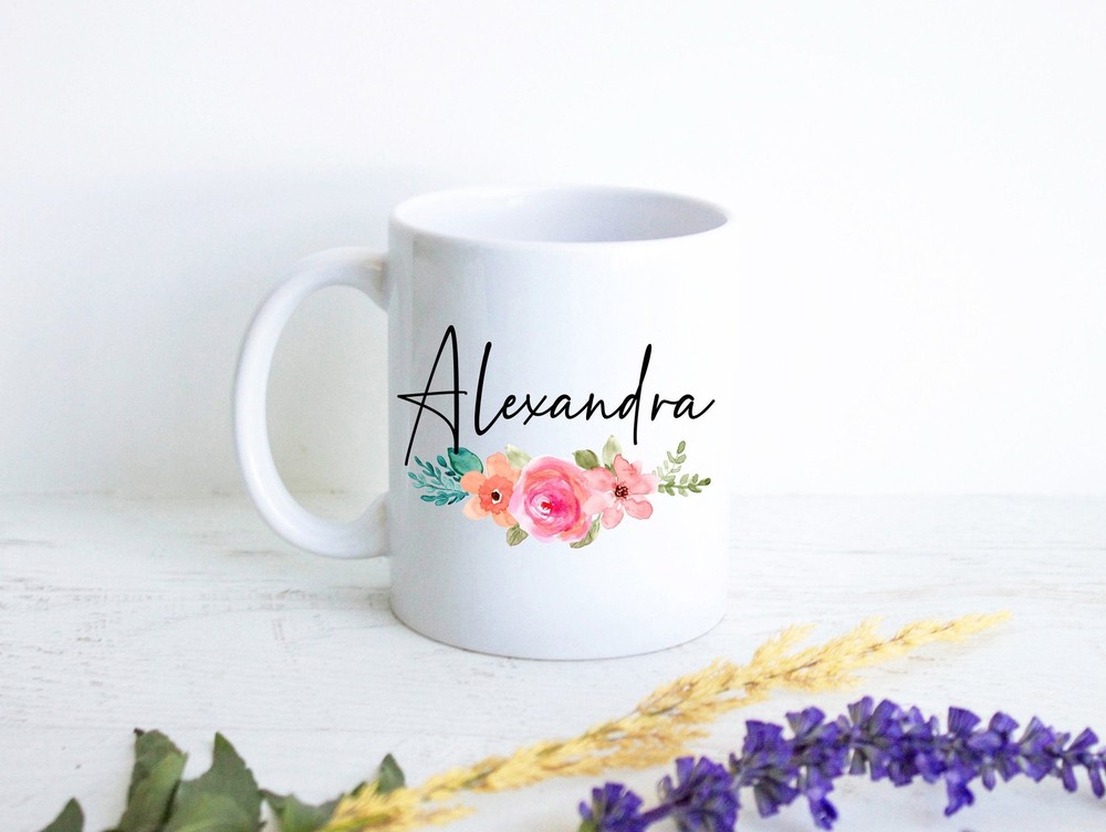 Personalized Name Initial On Mug Custom Name Coffee Mug Bridesmaid Gift Initial