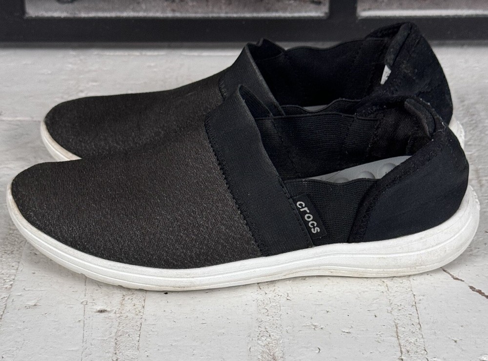 Crocs Womens Slip On Sneakers Size 6 Grey Loafers Reviva Lightweight Low Top