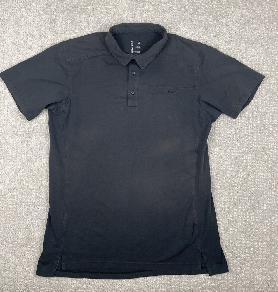 Arcteryx Men's Captive Polo Size L Black Performance Stretch Short Sleeve Shirt