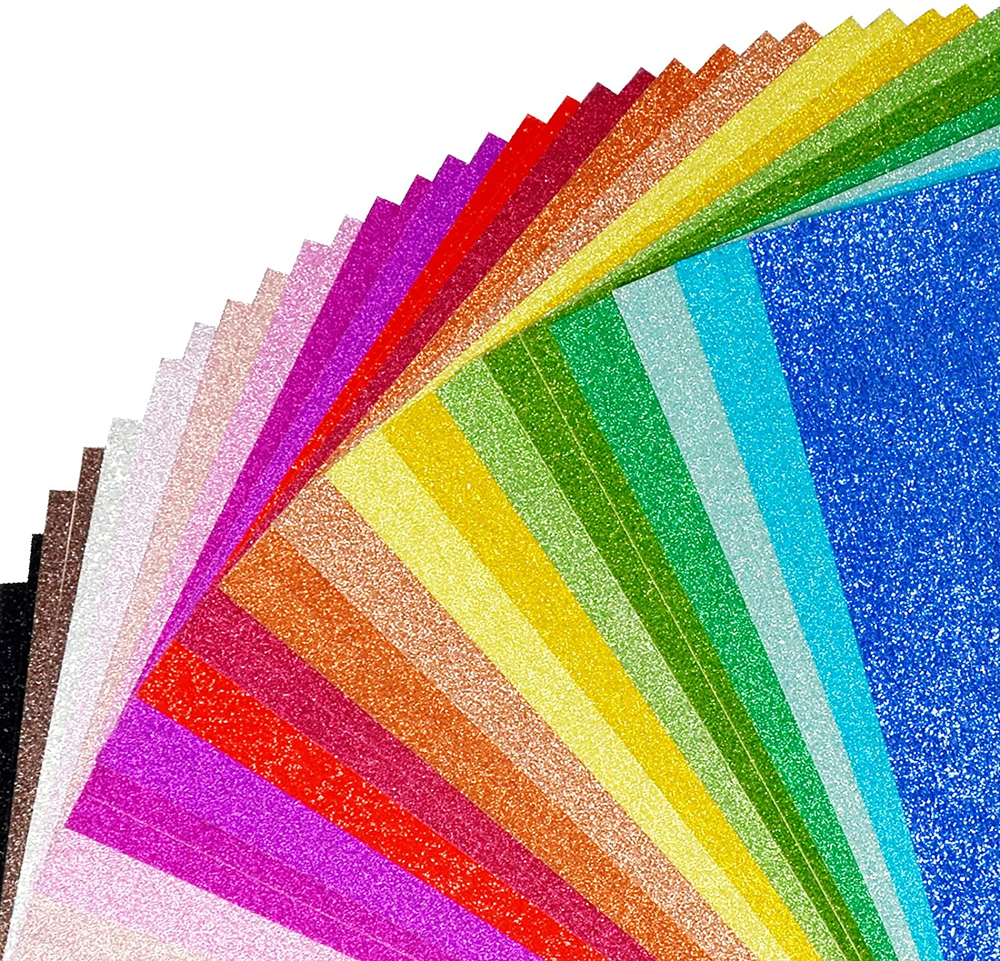 Glitter Cardstock 40 Sheets 20 Colors Premium for Cricut and DIY Crafts