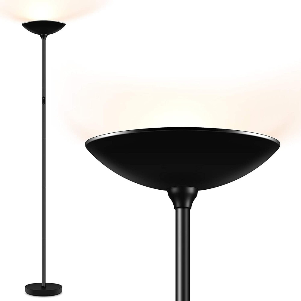 20W LED Torchiere Floor Lamp with Stepless Dimming 2000LM Bright Standing Light  