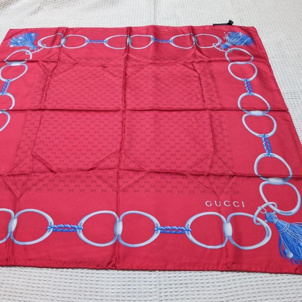 Gucci Red Chain Design Scarf Imported From Japan