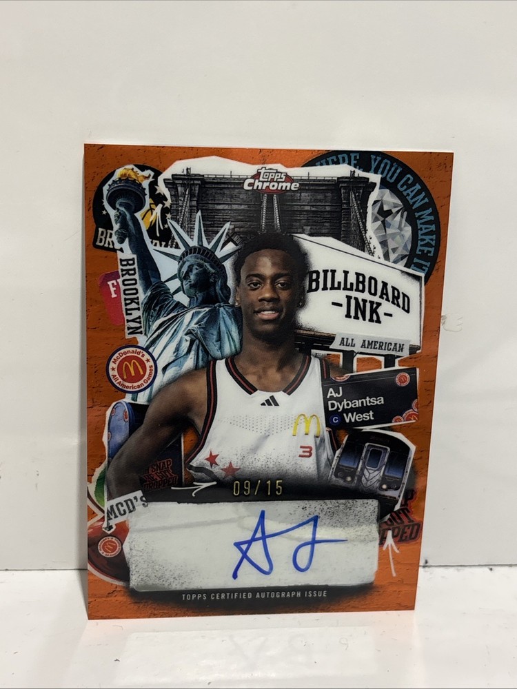2025 Topps Chrome McDonalds AJ DYBANTSA Billboard ink Auto /15! RARE! 💎📈