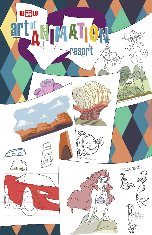 Disney Art of Animation Resort 13x19 Matte Poster Print - Custom Sizes Available