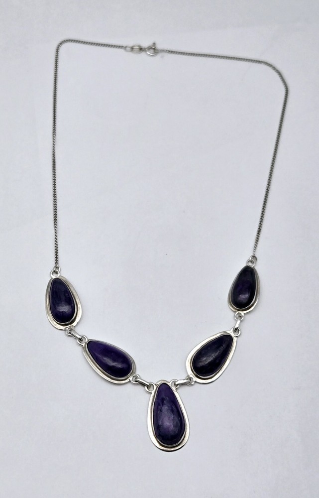 Vintage Sterling Silver & Tiffany Stone Purple Gemstone 16