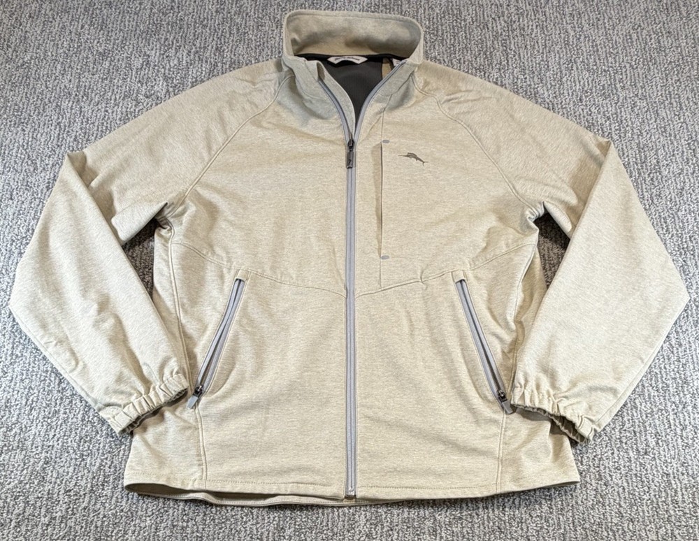 Tommy Bahama Mens Medium On Par Full Zip Jacket Water Repellant Golf Performance