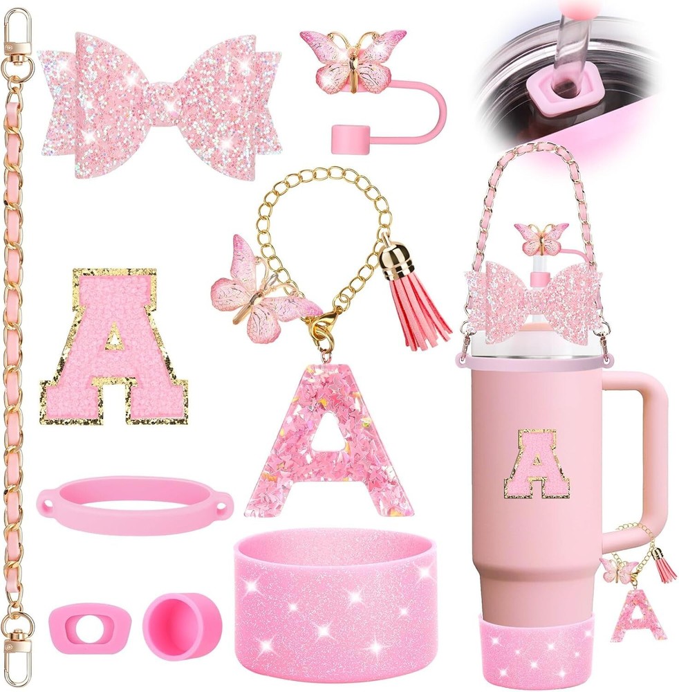 Bling Cup Accessories Set for Stanley 30oz 40oz Tumbler with 9PCS Mity Rain Decorations