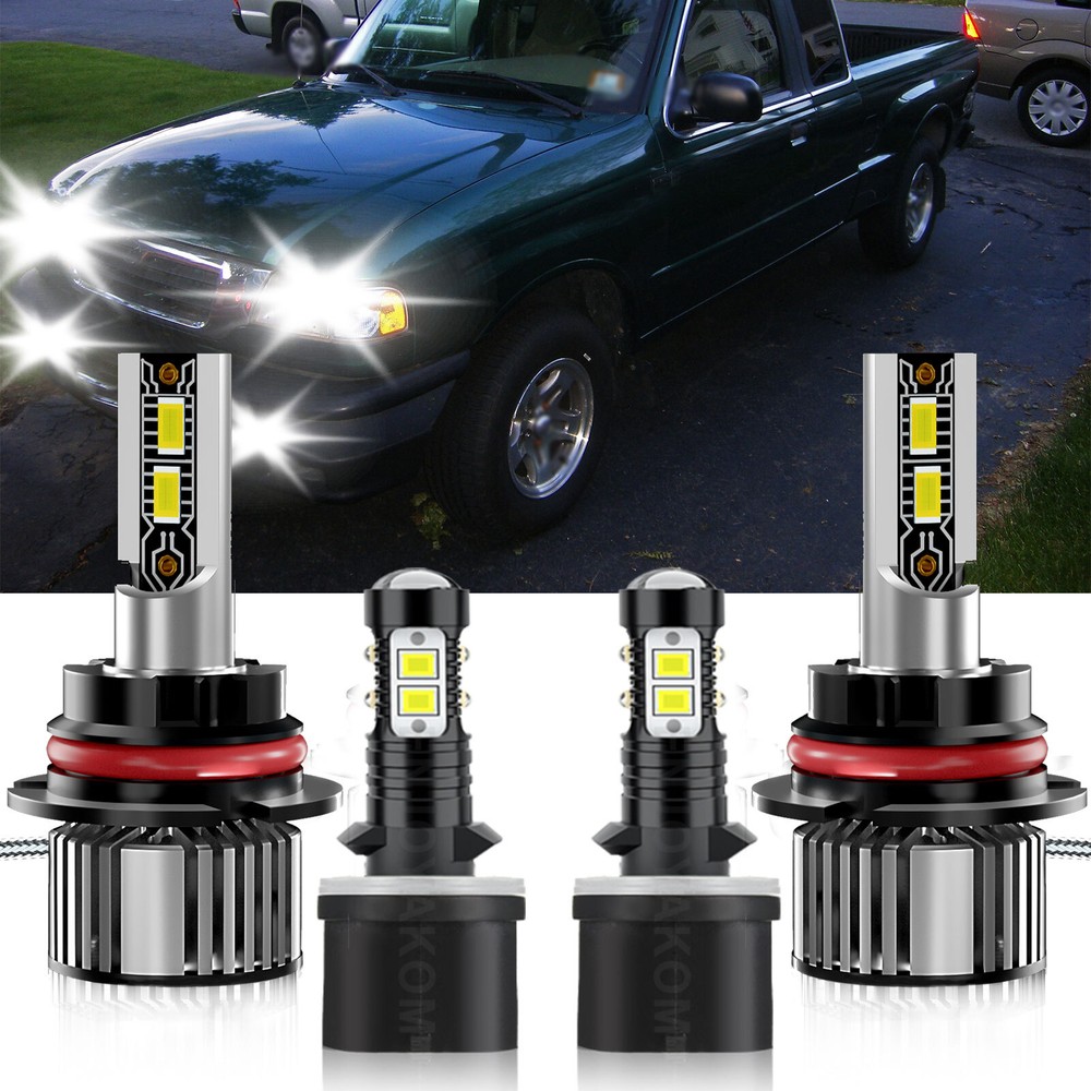 LED Headlight Bulbs Kit High Low Beam + Fog Light For Mazda B4000 2003-2005
