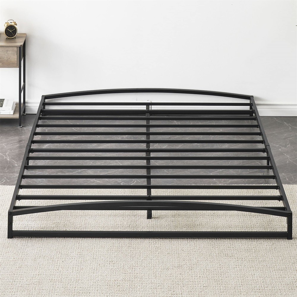 6Inch Metal Queen Size Low Bed Frame with Metal Slat Support Mattress Foundati