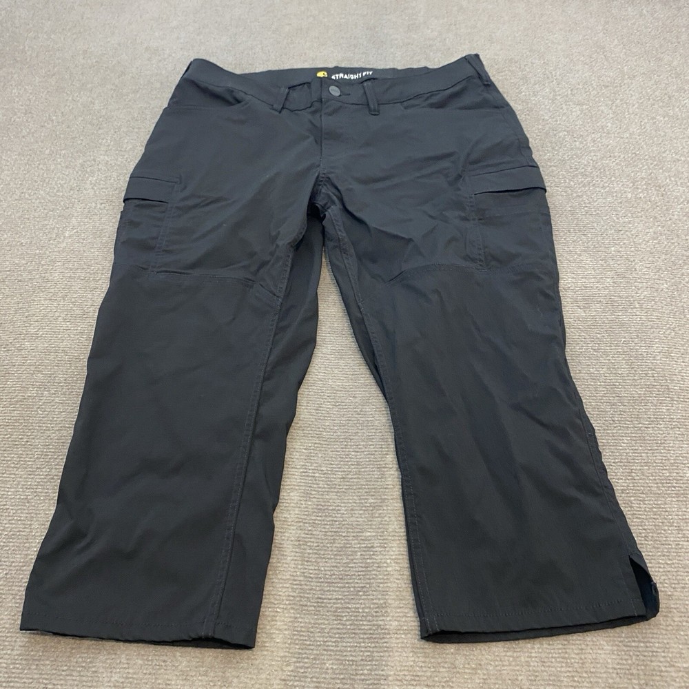 Carhartt Capri Pants Women's 14 Cargo Black Hiking Active Stretch Nylon 103612