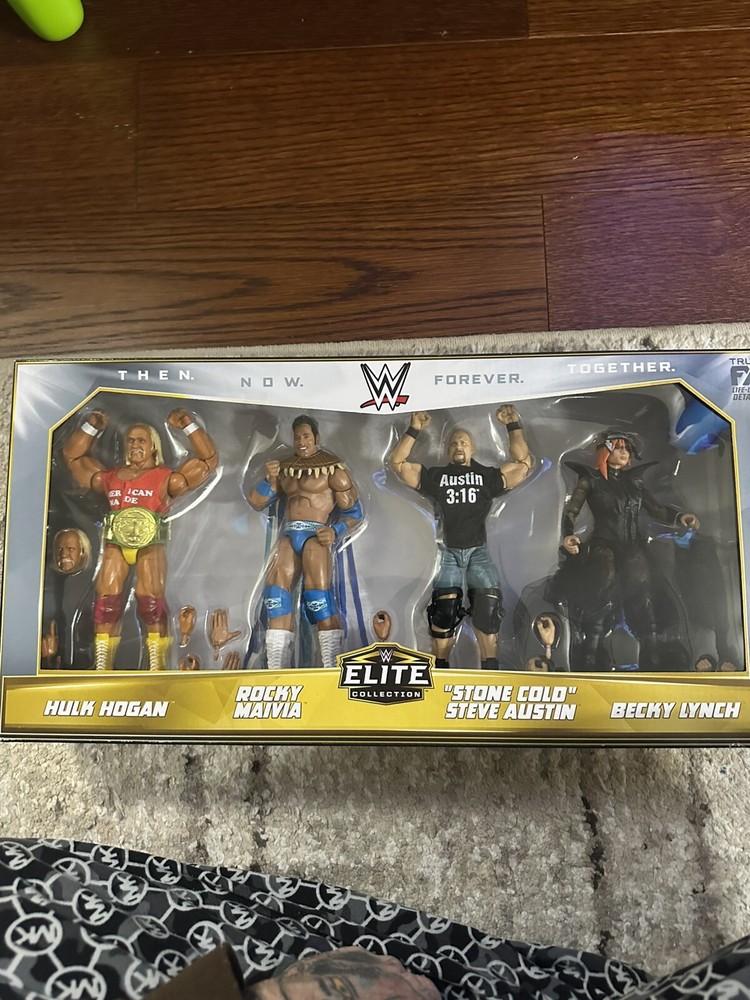 WWE Elite Collection Then Now Forever Together Figure 4 Pack Hogan Rock Austin