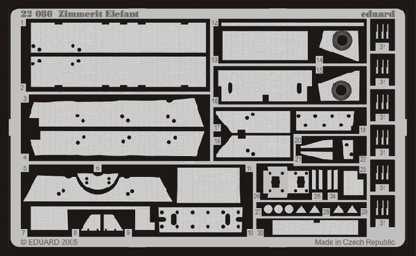 Eduard #22080 Photo Etch parts for For Dragon Zimmerit Elefant   1:35 new sealed