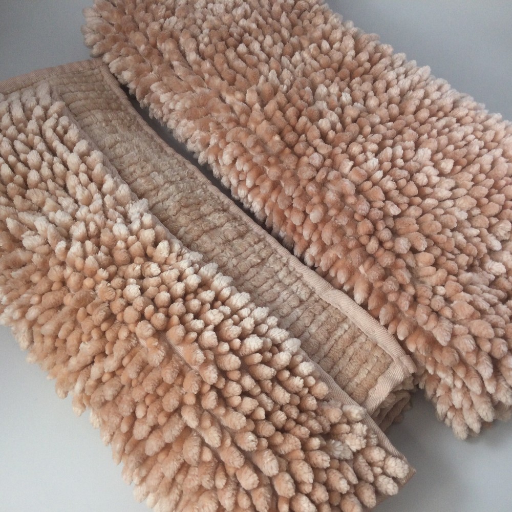 Luxury Chenille Soft Pink Bathroom Rugs Bath Mats Extra Set of 2