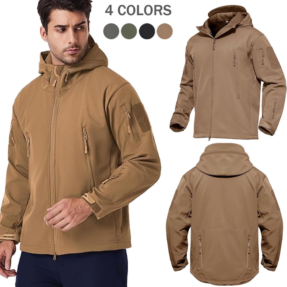 Tactical Jacket Mens Waterproof Military Coat Soft Shell Work Windbreaker Jacket
