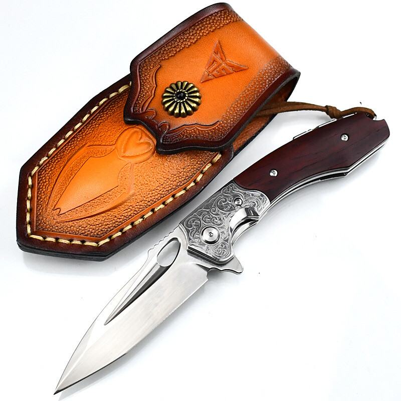 D2 Steel Outdoor Camping Folding Pocket Knife Portable Survival Tool