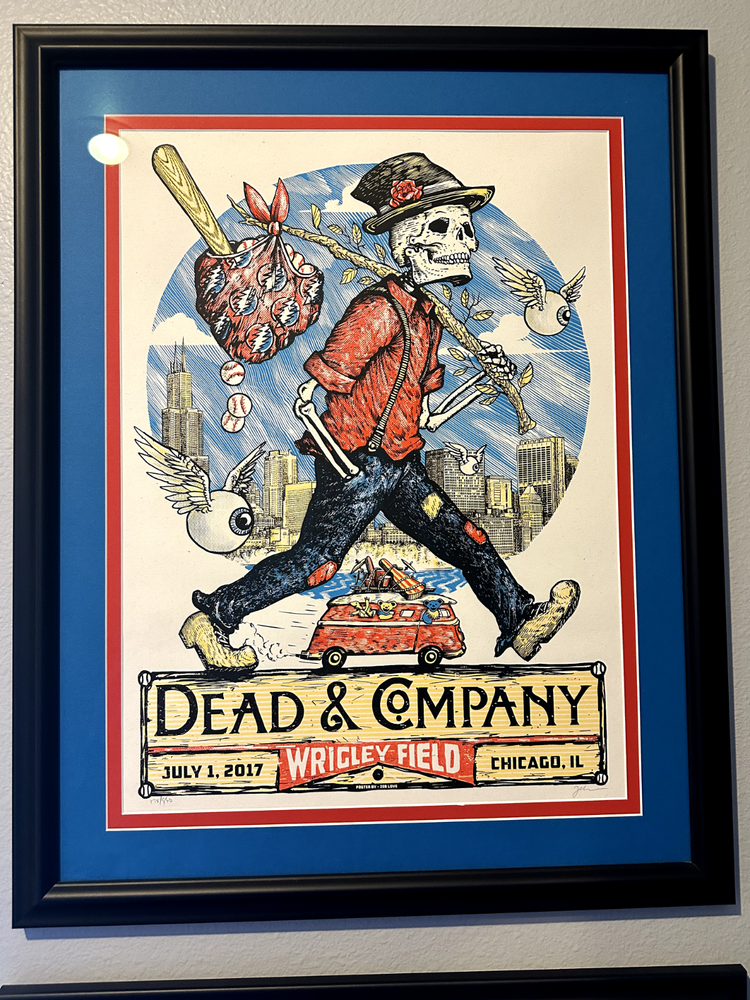 Framed Dead & Co Concert Poster from Wrigley Field Chicago 2017