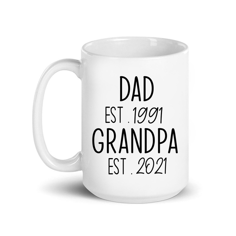 Pregnancy Announcement Mug Grandpa Est 2021 Father's Day Mug New Grandpa Mug
