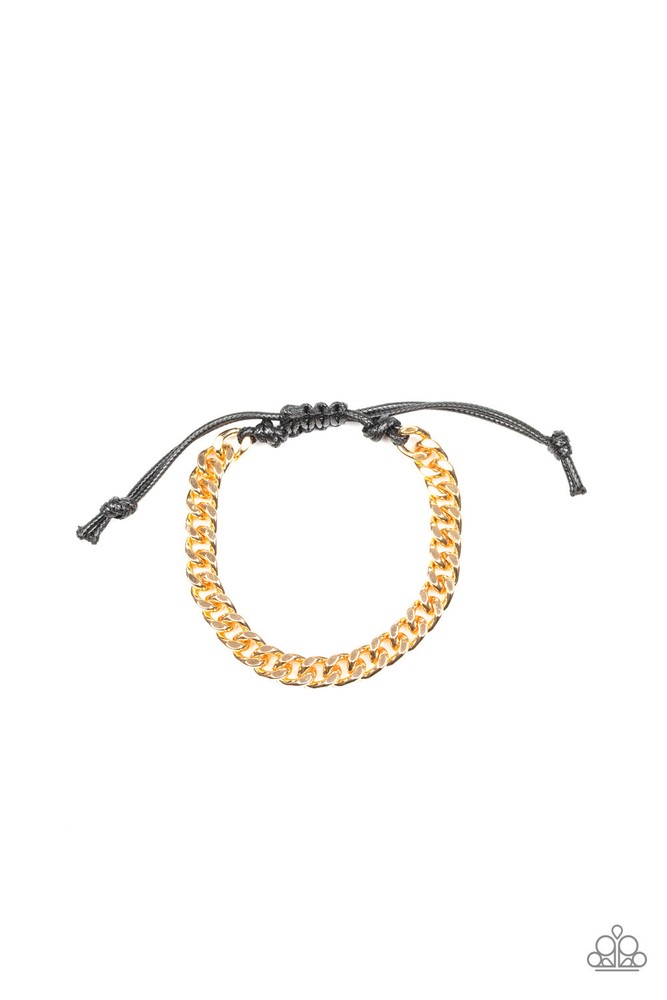 Throwdown - Goldtone - Paparazzi Accessories Men's Bracelet