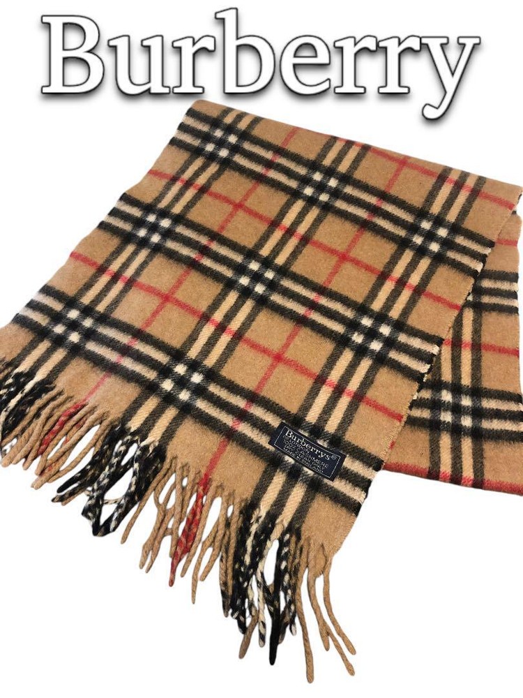 Burberry Scarf Nova Check Cashmere 100 Beige Women Scarf Accessory Original LTD